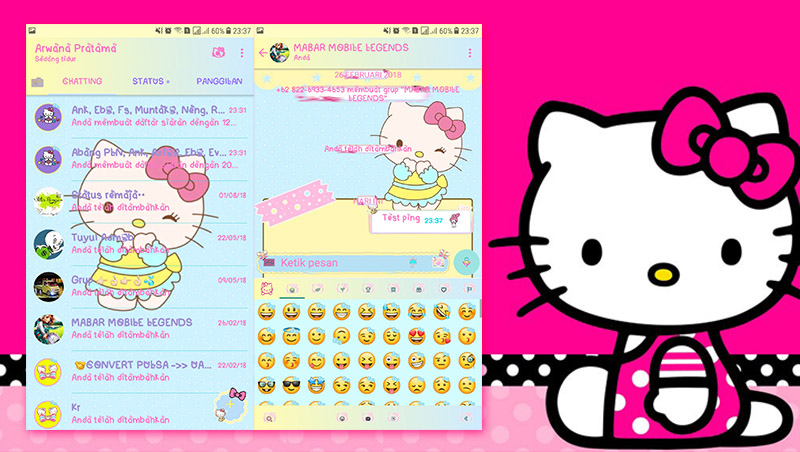 Download Tema Whatsapp  Hello Kitty APK  versi Terbaru 2021 